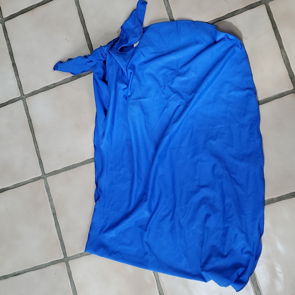 New with Tags Vintage Le Cove Cobalt Blue Lycra Bathing Suit Sarong Cover Up